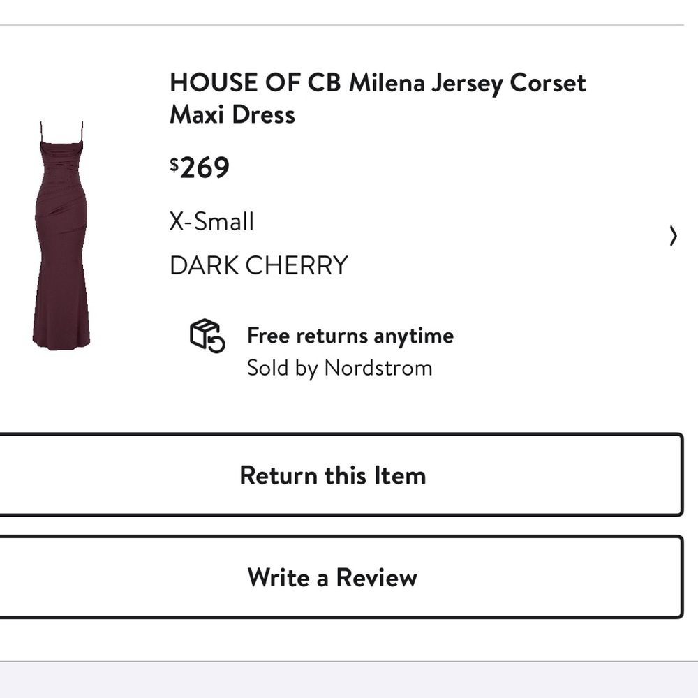 HOUSE OF CB DRESS (worn once, dry cleaned)
